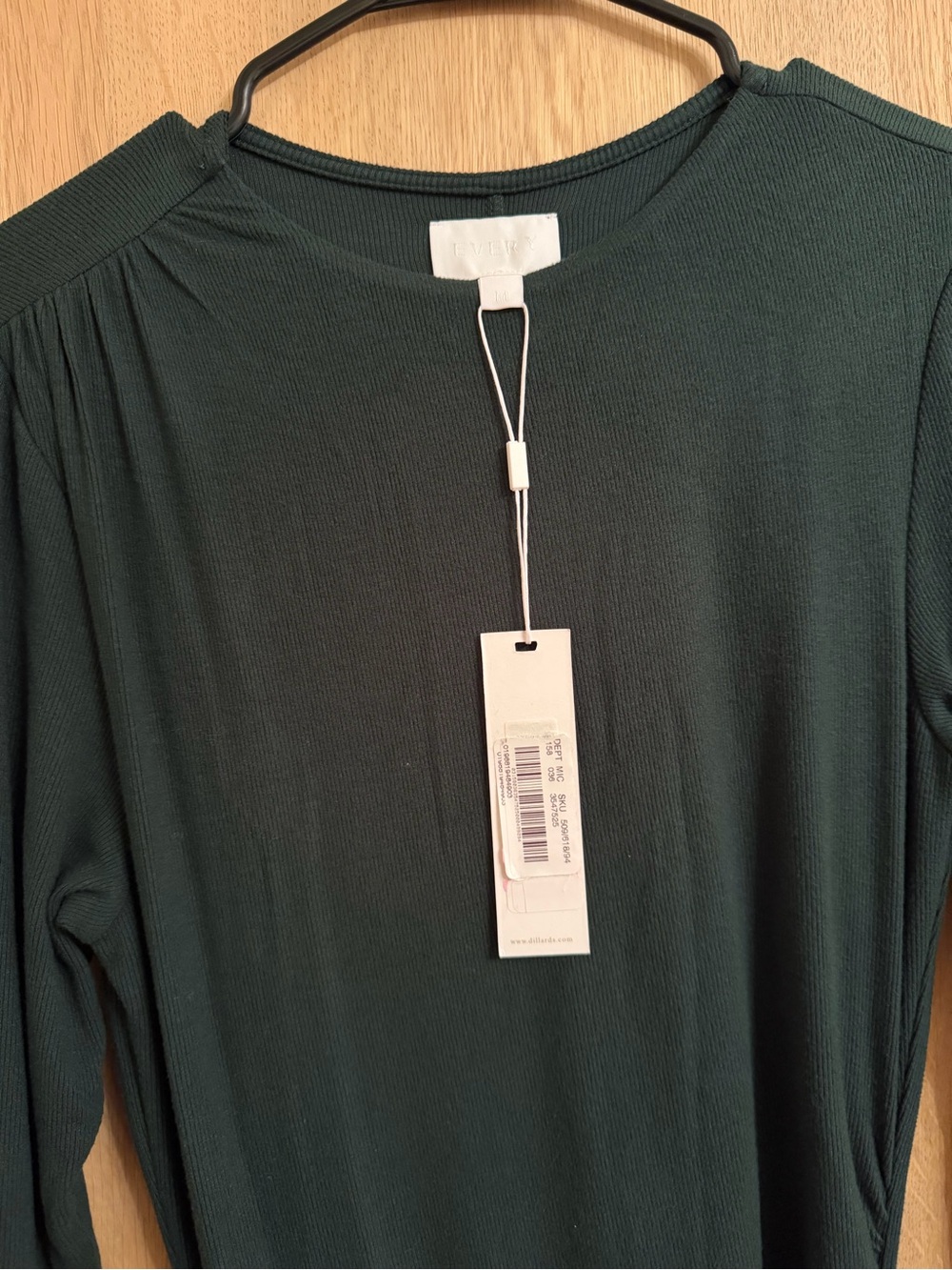 Everlane Long Sleeve Ruched Maxi Dress - Dark Green - Picture 3 of 7